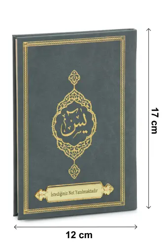 Kişiye Özel İsimli Termo Deri Ciltli Yasin Kitabı - Çanta Boy 128 Sayfa Mevlüt Hediyelik - Gri - 5