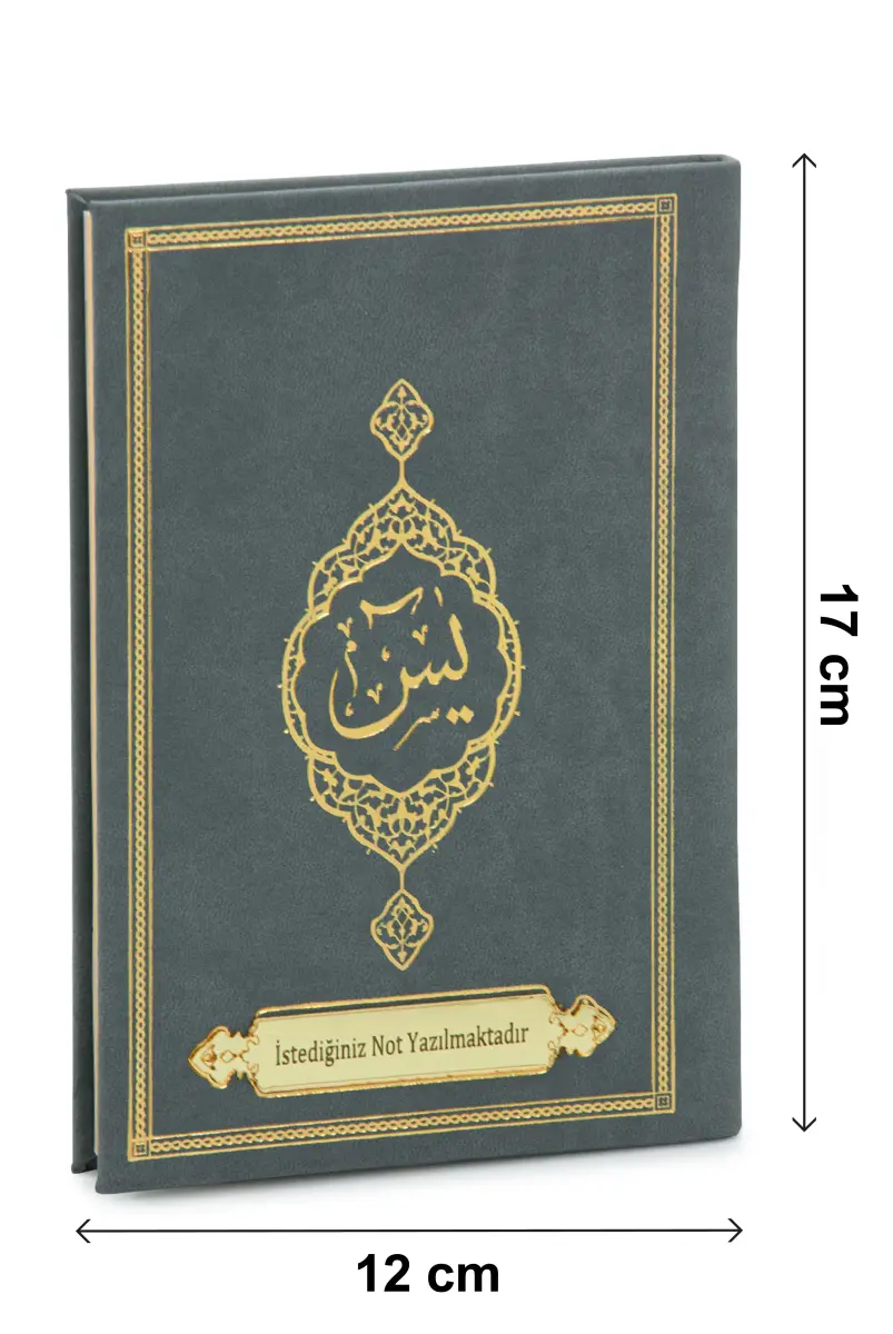 Kişiye Özel İsimli Termo Deri Ciltli Yasin Kitabı - Çanta Boy 128 Sayfa Mevlüt Hediyelik - Gri - 5
