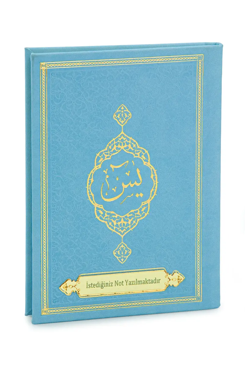 Kişiye Özel İsimli Termo Deri Ciltli Yasin Kitabı - Çanta Boy 128 Sayfa Mevlüt Hediyelik - Mavi - 1