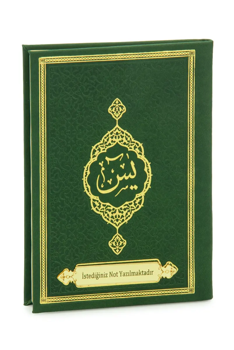 Kişiye Özel İsimli Termo Deri Ciltli Yasin Kitabı - Çanta Boy 128 Sayfa Mevlüt Hediyelik - Yeşil - 1