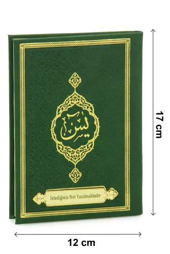 Kişiye Özel İsimli Termo Deri Ciltli Yasin Kitabı - Çanta Boy 128 Sayfa Mevlüt Hediyelik - Yeşil - 5