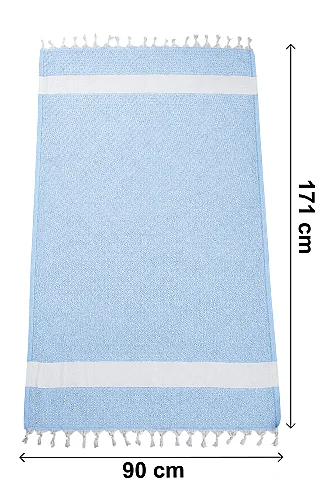 Kişiye Özel Nakışlı Pamuklu Peştemal Plaj Banyo Hediyelik Hamam Havlusu Mavi - 3