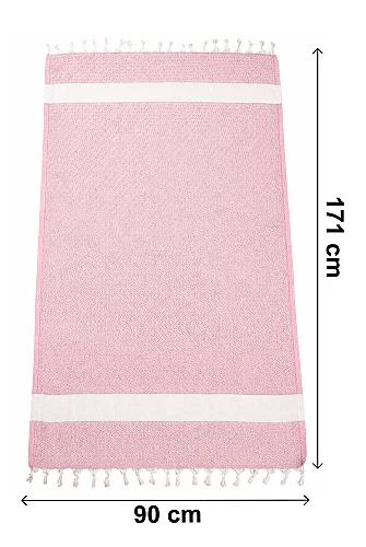 Kişiye Özel Nakışlı Pamuklu Peştemal Plaj Banyo Hediyelik Hamam Havlusu Pembe - 3