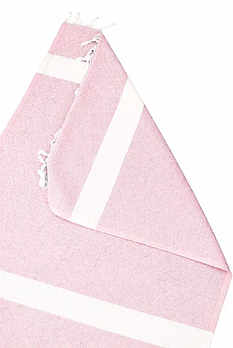 Kişiye Özel Nakışlı Pamuklu Peştemal Plaj Banyo Hediyelik Hamam Havlusu Pembe - 4