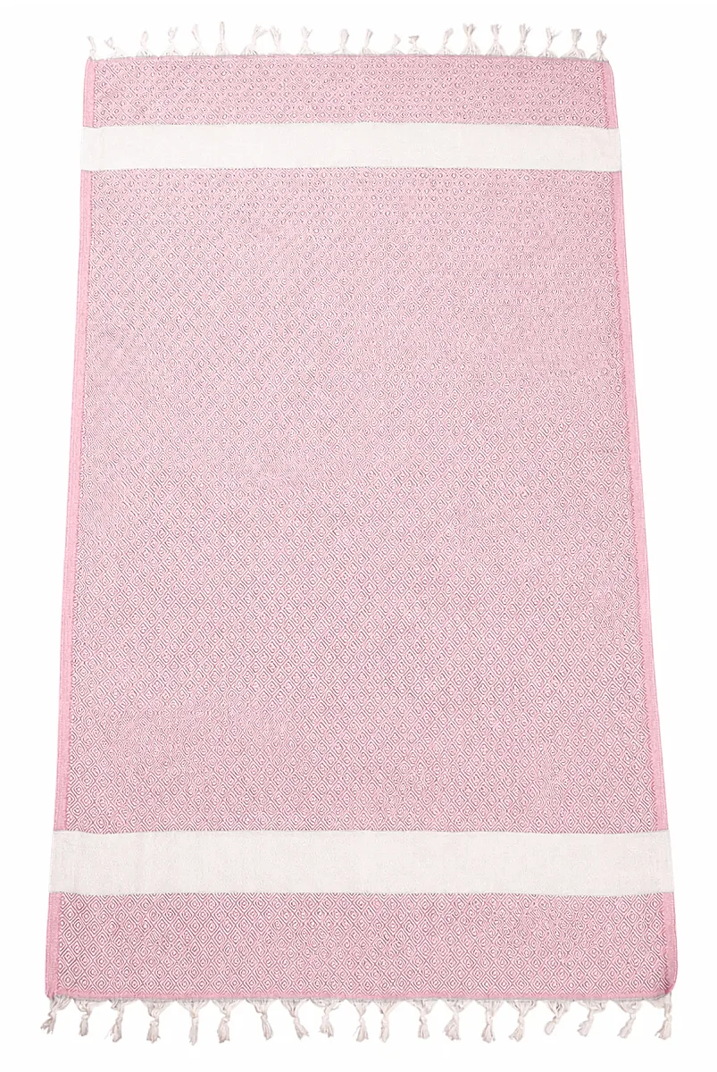 Kişiye Özel Nakışlı Pamuklu Peştemal Plaj Banyo Hediyelik Hamam Havlusu Pembe - 5