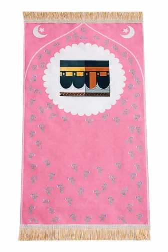 Kızımın İbadet Seti Kabe Desenli Kız Çocuk Seccade, Elifba ve Namaza İlk Adım Seti - 15