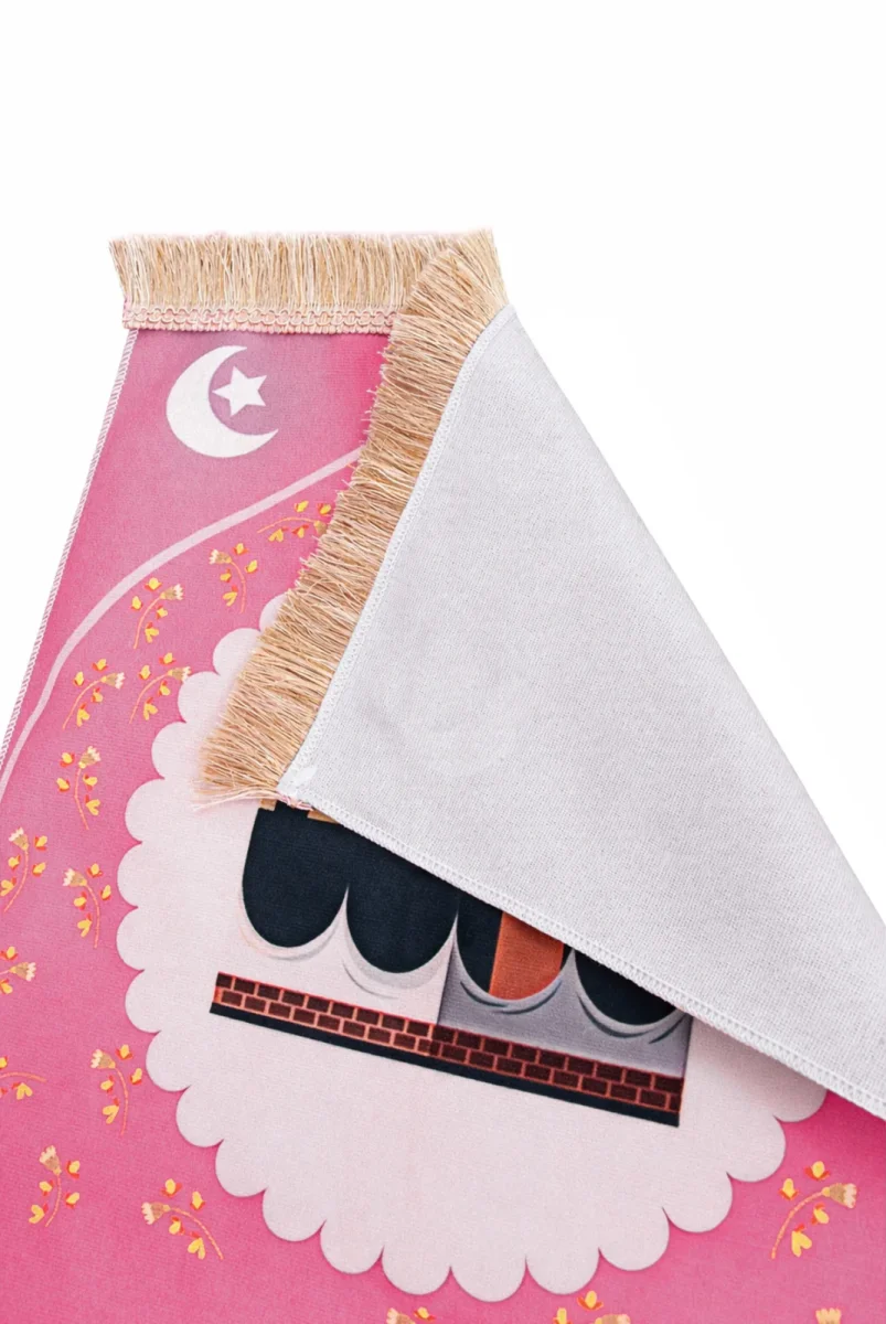 Kızımın İbadet Seti Kabe Desenli Kız Çocuk Seccade, Elifba ve Namaza İlk Adım Seti - 16