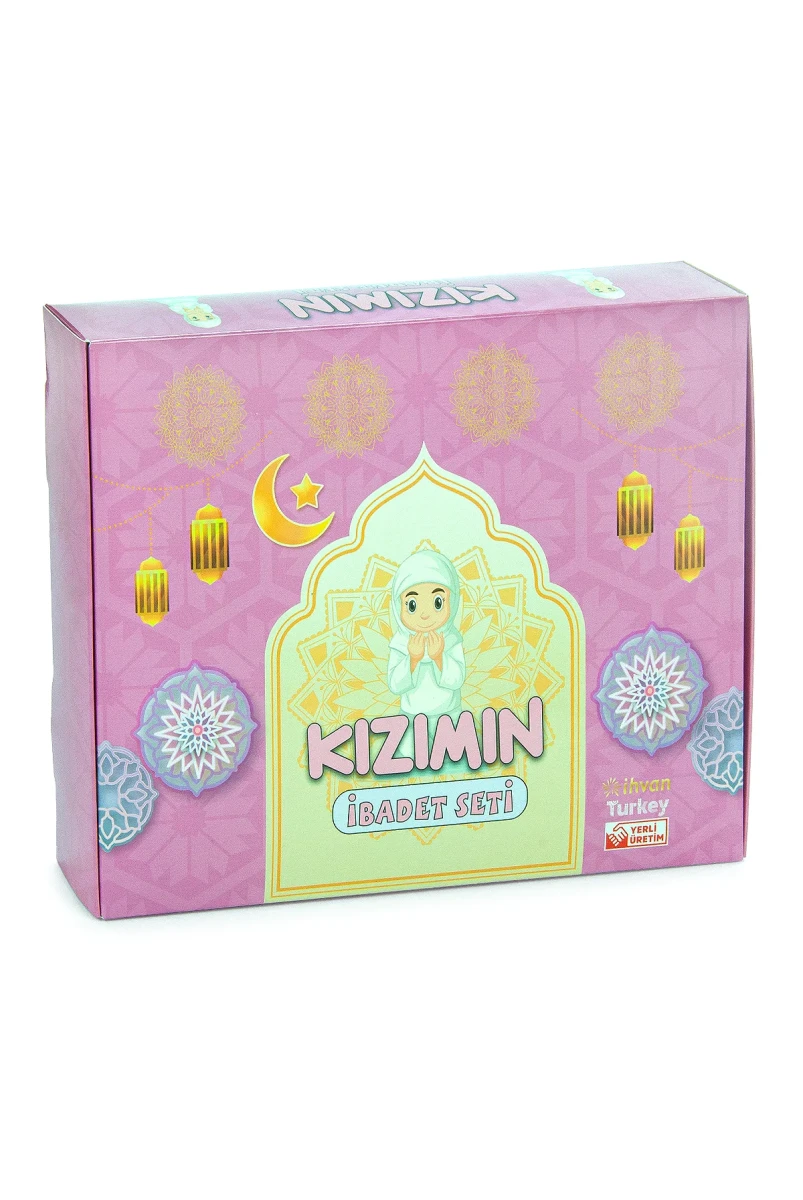 Kızımın İbadet Seti Kız Çocuk İsimli Seccade, Kuran Öğreniyorum Kitabı Seti Pembe - 4