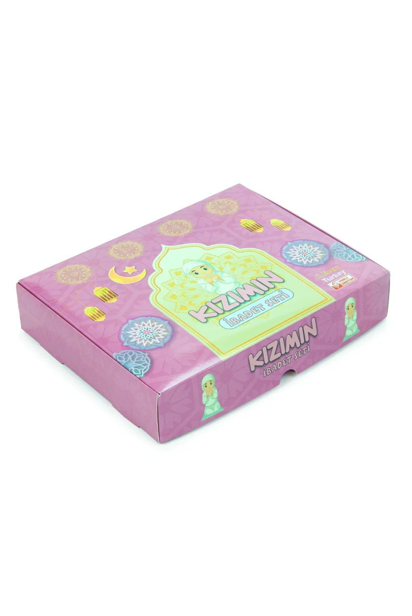 Kızımın İbadet Seti Kız Çocuk İsimli Seccade, Kuran Öğreniyorum Kitabı Seti Pembe - 7