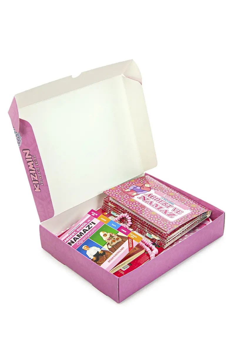 Kızımın İbadet Seti Namaz ve Kuran Öğreniyorum Çocuk Seccade Seti Pembe - 4