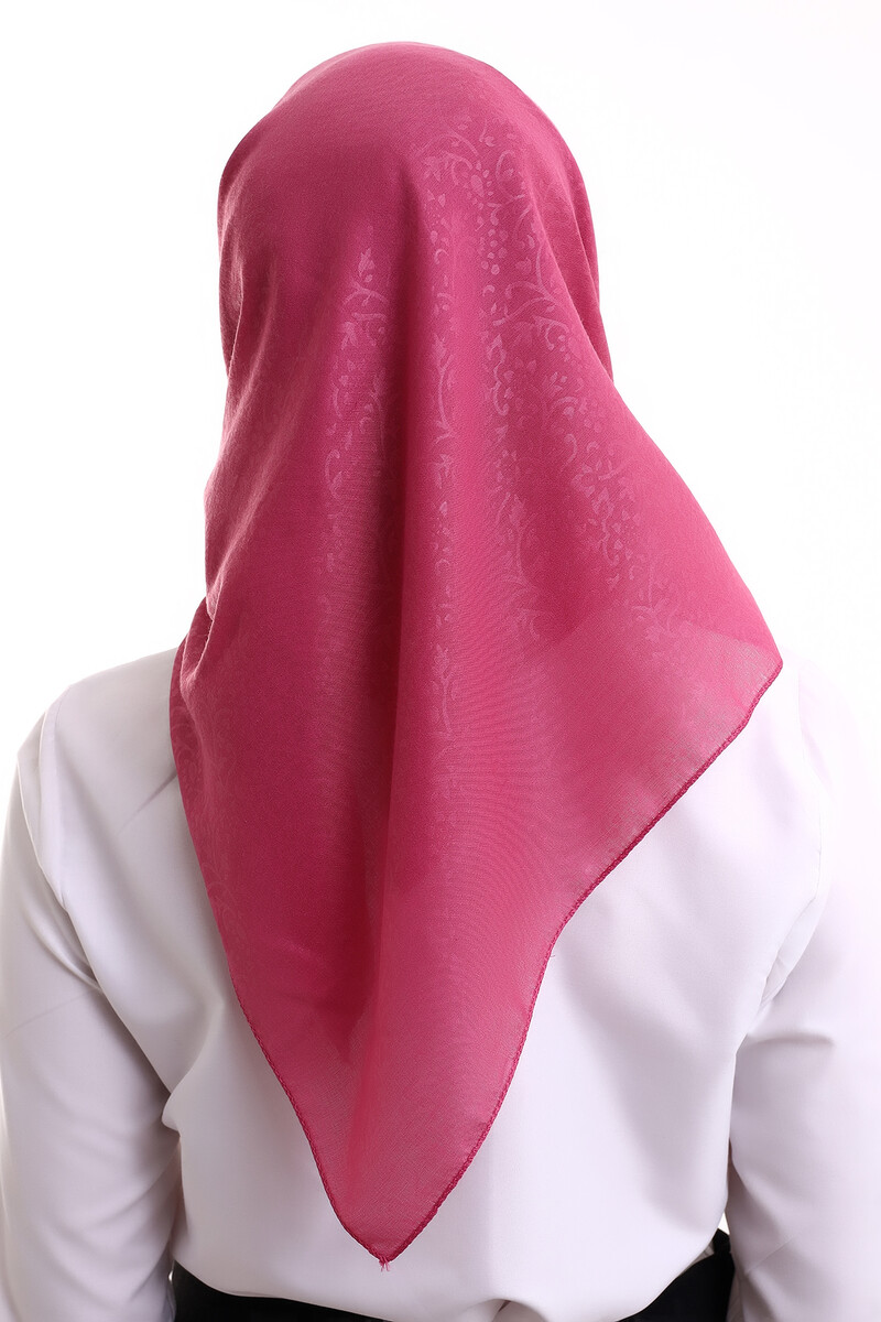 Kofra Desenli Baş Örtü - Gül Kurusu - 6