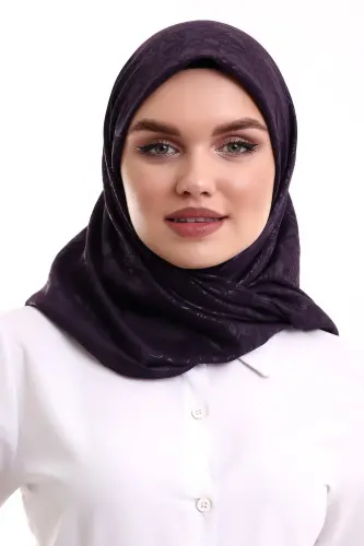 Kofra Desenli Baş Örtü - Mor - ihvanonline (1)