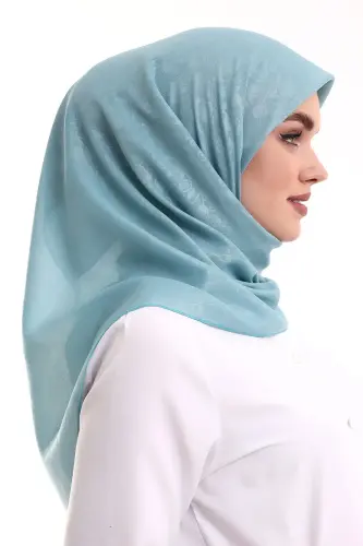 Kofra Desenli Baş Örtü - Turkuaz - 3