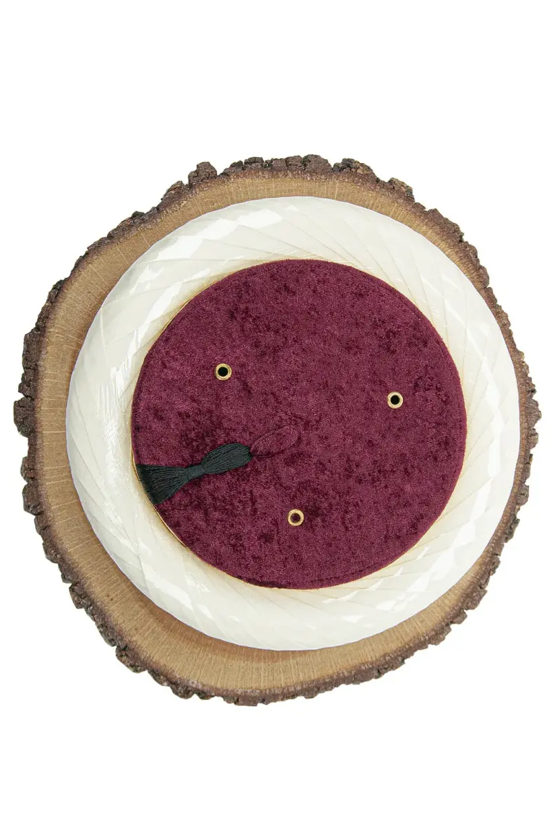 Koruyuculu İmam Sarığı - Altın Yaldızlı Sarık - Bordo - 4