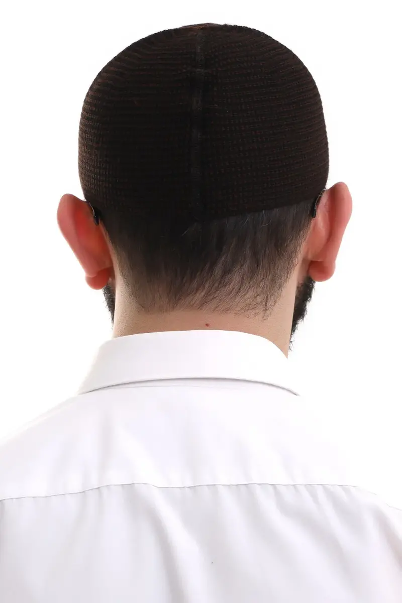 Kahverengi Kışlık Nokta Desenli Orlon Namaz Takkesi - 6