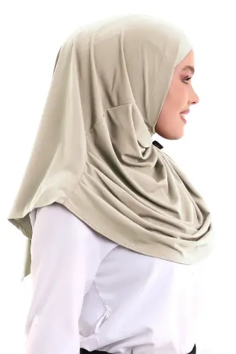 Koyu Vizon Yetişkin Boneli Tesettür Hazır Pratik Eşarp - ihvanonline (1)