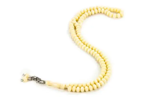 Kristal Görünümlü 99' lu Tesbih Mevlüt Hac Umre Hediyelik 10 adet Krem 