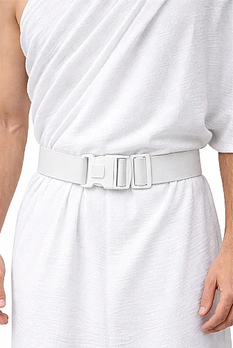 Beyaz İhram Kemeri – Ayarlanabilir Hac Umre Bel Kemeri Güvenli Kilitli - 1