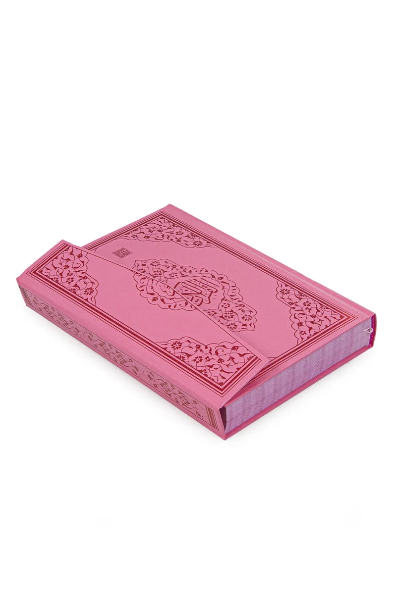 Kuran Kursları İçin Çantalı Kız Çocuk Namaz Elbisesi, Kuranı Kerim, Tesbih İbadet Seti Pembe - 6