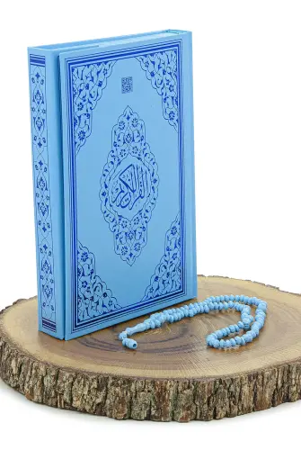 Kuran Kursları İçin Çocuk Çantalı Kuranı Kerim Tesbih İsimli Seccade Seti Mavi - 5