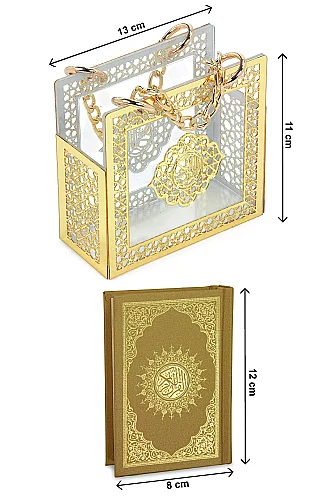 Kuranı Kerim Tesbih Pleksi Çantalı Hediyelik Seti - Gold - ihvanonline (1)
