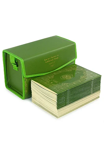 Kuranı Kerim ve Açıklamalı Meali 30 Cüz Set – Diyanet Yayınları Kutulu - Orta Boy -Yeşil - 1