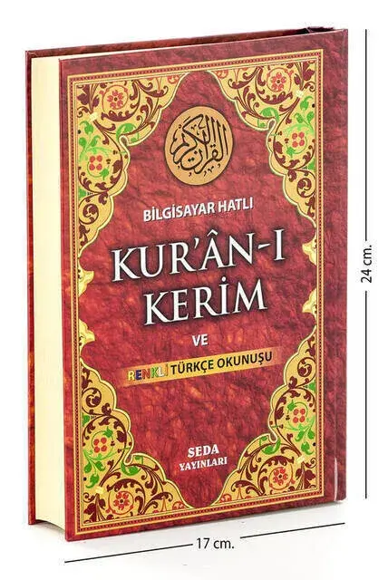 Kuranı Kerim ve Renkli Türkçe Okunuşu Orta Boy - Seda Yayınları - Bilgisayar Hatlı - 1