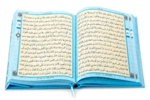 Kuran Karim - Plain Arabic - Rahle Boy - Blue - Merve Publishing House - Computer-Lined - 3