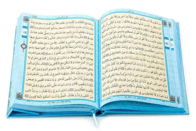 Kuran Karim - Plain Arabic - Rahle Boy - Blue - Merve Publishing House - Computer-Lined - 3