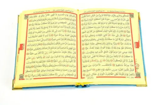 Kuran Karim - Velvet Coated - Allah-Worded - Plain Arabic - Medium Size - Blue - Computer-Lined - Ayfa Yayınevi (1)