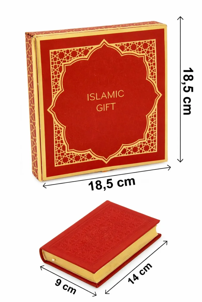Kutulu Kur’an-ı Kerim Seti | Tesbih + Zikirmatik Hediye Seti - Kırmızı - 4