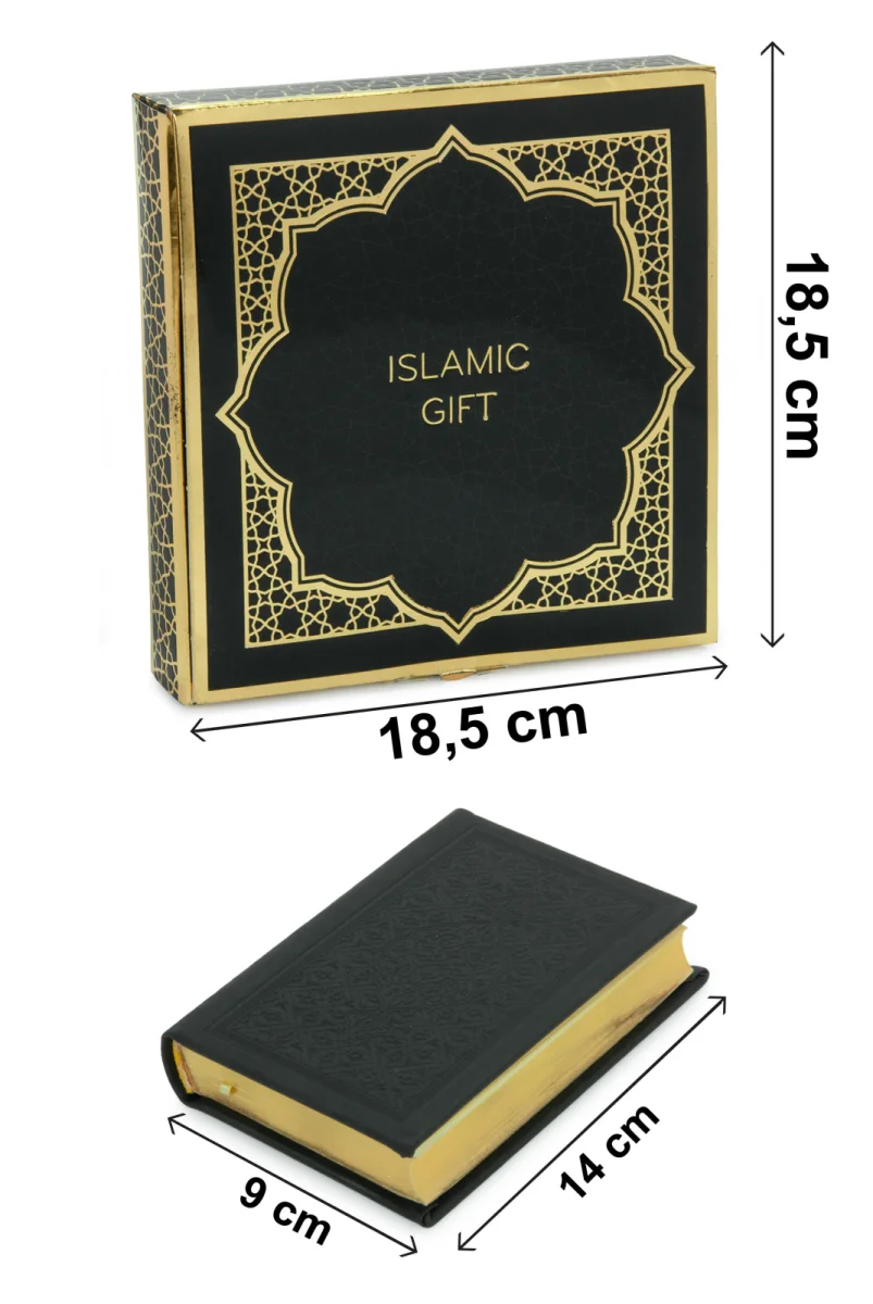 Kutulu Kuranı Kerim Seti | Tesbih + Zikirmatik Hediye Seti - Siyah - 12