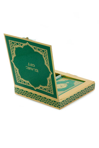 Kutulu Kuranı Kerim Seti | Tesbih + Zikirmatik Hediye Seti - Yeşil - 10