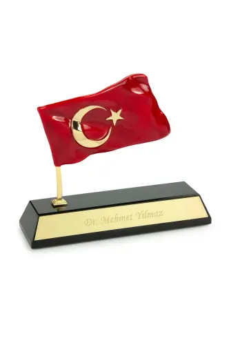 Kutulu Türk Bayraklı Metal Kişiye Özel Masaüstü İsimlik - 4