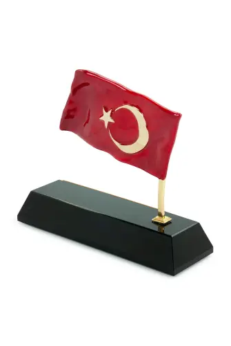 Kutulu Türk Bayraklı Metal Kişiye Özel Masaüstü İsimlik - 6