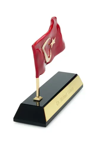 Kutulu Türk Bayraklı Metal Kişiye Özel Masaüstü İsimlik - 7