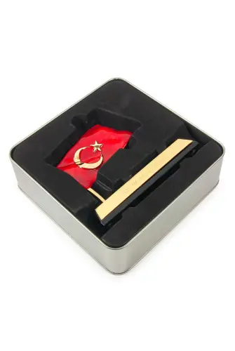 Kutulu Türk Bayraklı Metal Kişiye Özel Masaüstü İsimlik - 9