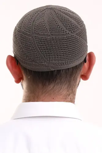 Lace Cotton Knitwear Machine Knitted Skullcap Outdoor Coffee - 7