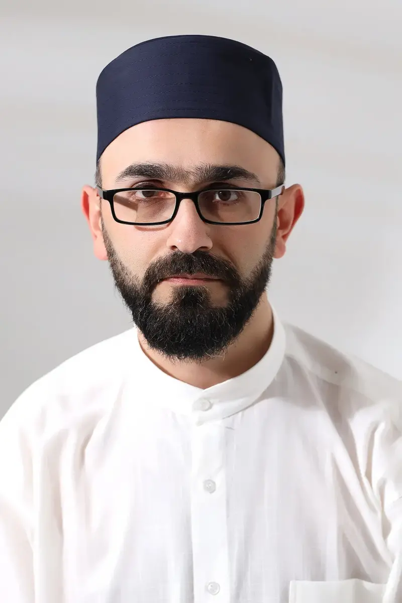 Lacivert Kapitone Osmanlı Tuğrası Nakışlı Kalıp Namaz Takkesi - 6