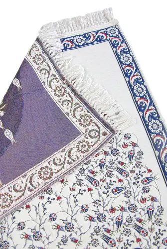 Lale Desenli Dokuma Seccade - Lacivert - ihvanonline (1)