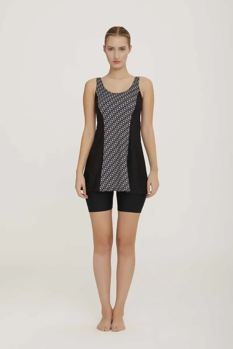 Lapieno 3602-24 Siyah Veera Yarı Kapalı Havuz Mayo - 1