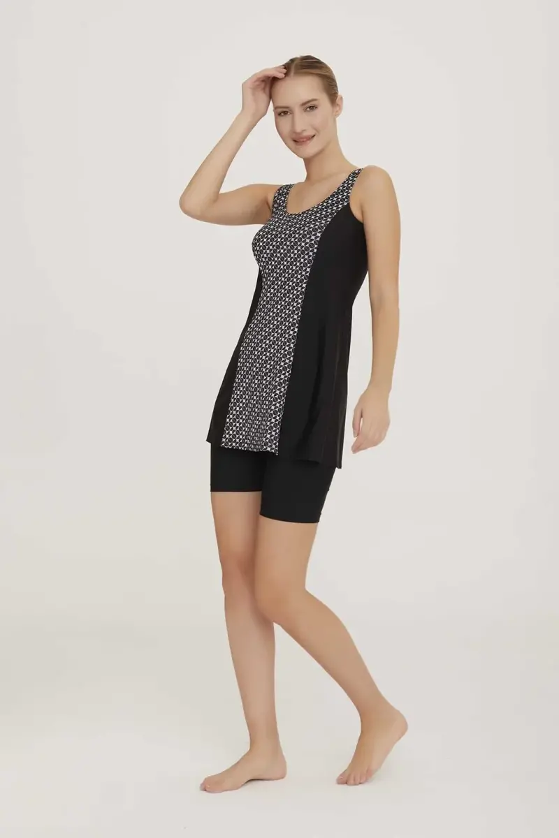 Lapieno 3602-24 Siyah Veera Yarı Kapalı Havuz Mayo - 2