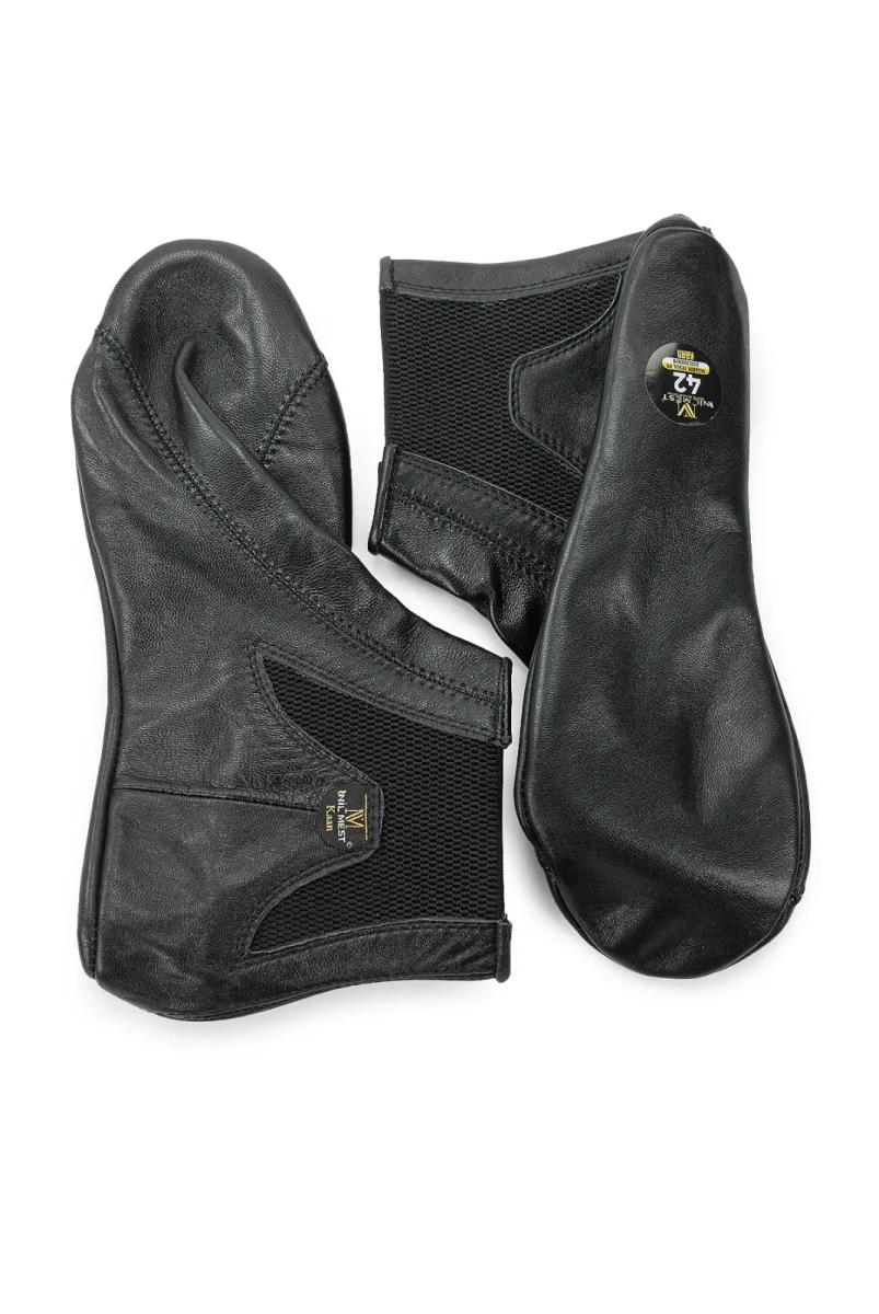 Lastikli Nefes Alabilen, Su Geçirmez Deri Mest Çorap Siyah - 10