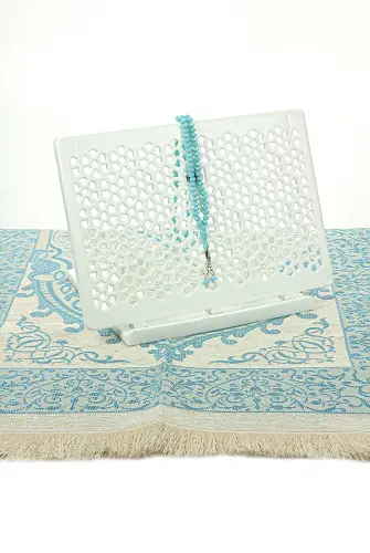 Lectern, Quran and Prayer Mat Set - Blue for My Son - 6