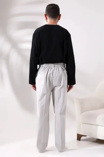 Linen Hajj and Umrah Men's Shalwar Trousers Gray - 7