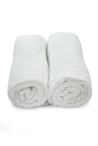 Lüks %100 Pamuk Erkek İhram - Hac Umre için Terletmez Dikişsiz 2 Parça Set - 110X220 cm - 7