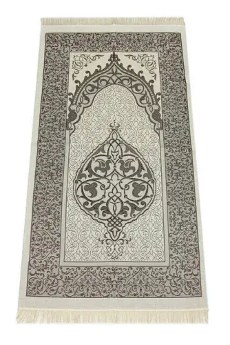 Lüks Açık Renk Osmanlı Tafta Seccade - 0210 - Kahverengi Renk 