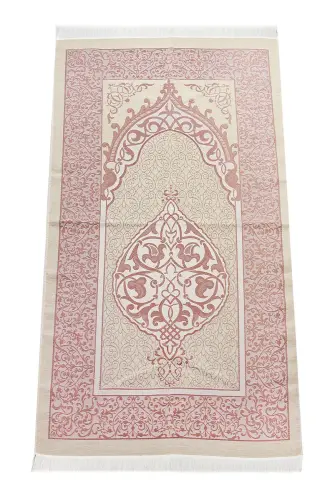Lüks Açık Renk Osmanlı Tafta Seccade - 0210 - Kırmızı Renk 
