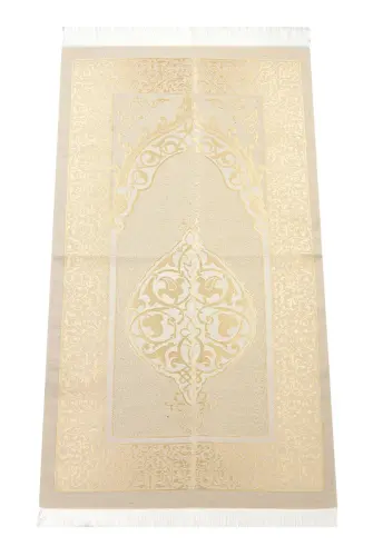 Lüks Açık Renk Osmanlı Tafta Seccade Gold 
