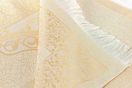 Lüks Açık Renk Osmanlı Tafta Seccade Gold - 3
